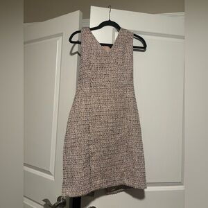 White House Black Market Tweed Sheath Dress Size 2 Sleeveless Zip Back